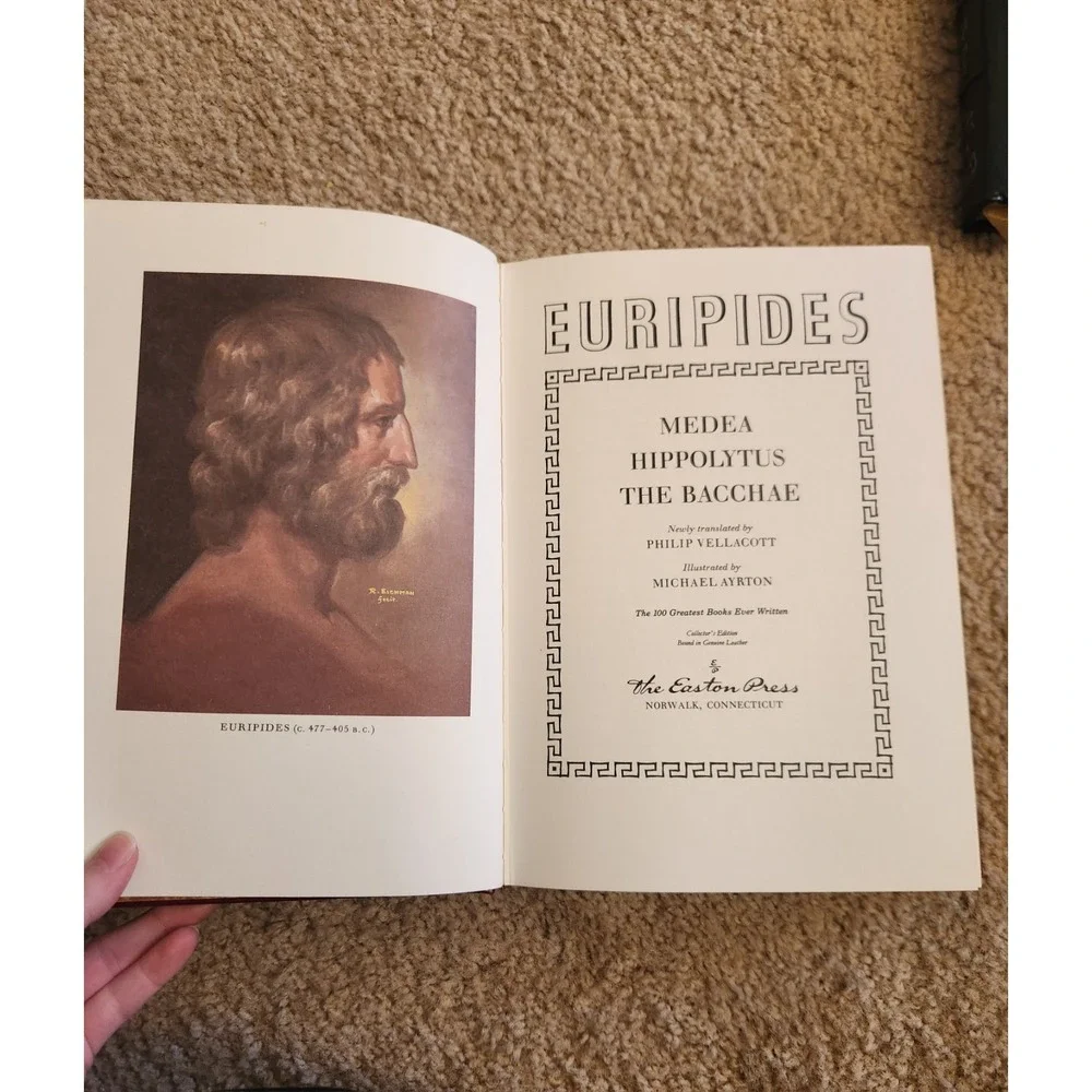 Euripides Medea Hippolytus The Bacchae (HC 1980) Easton Press Leather